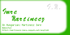 imre martinecz business card